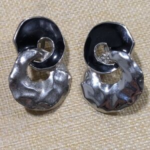 Elegant Silver and Black Earrings